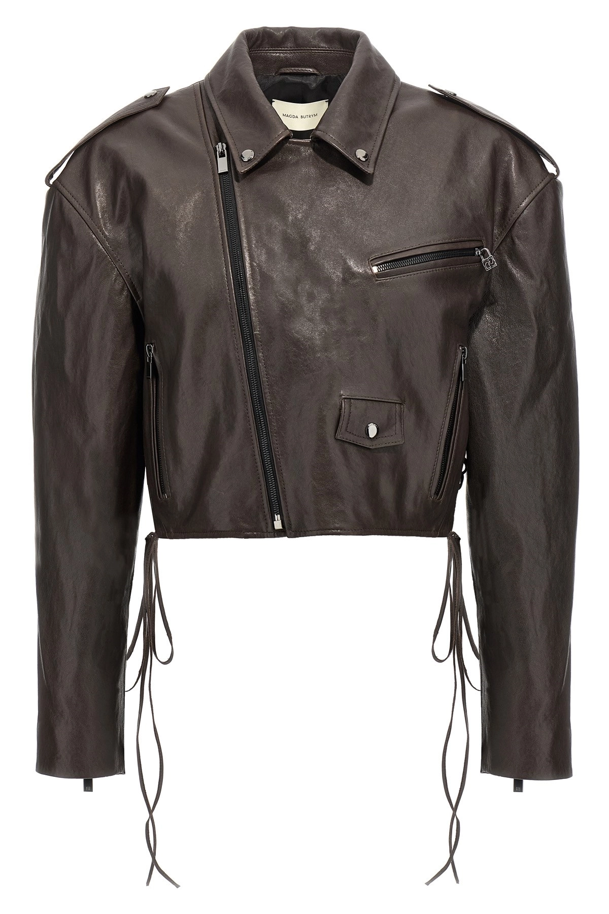 レザージャケット・コート MAGDA BUTRYM FW25 '19' biker jacket (297725 BROWN) Women's Leather | Magda Butrym | Official Womenswear Luxury