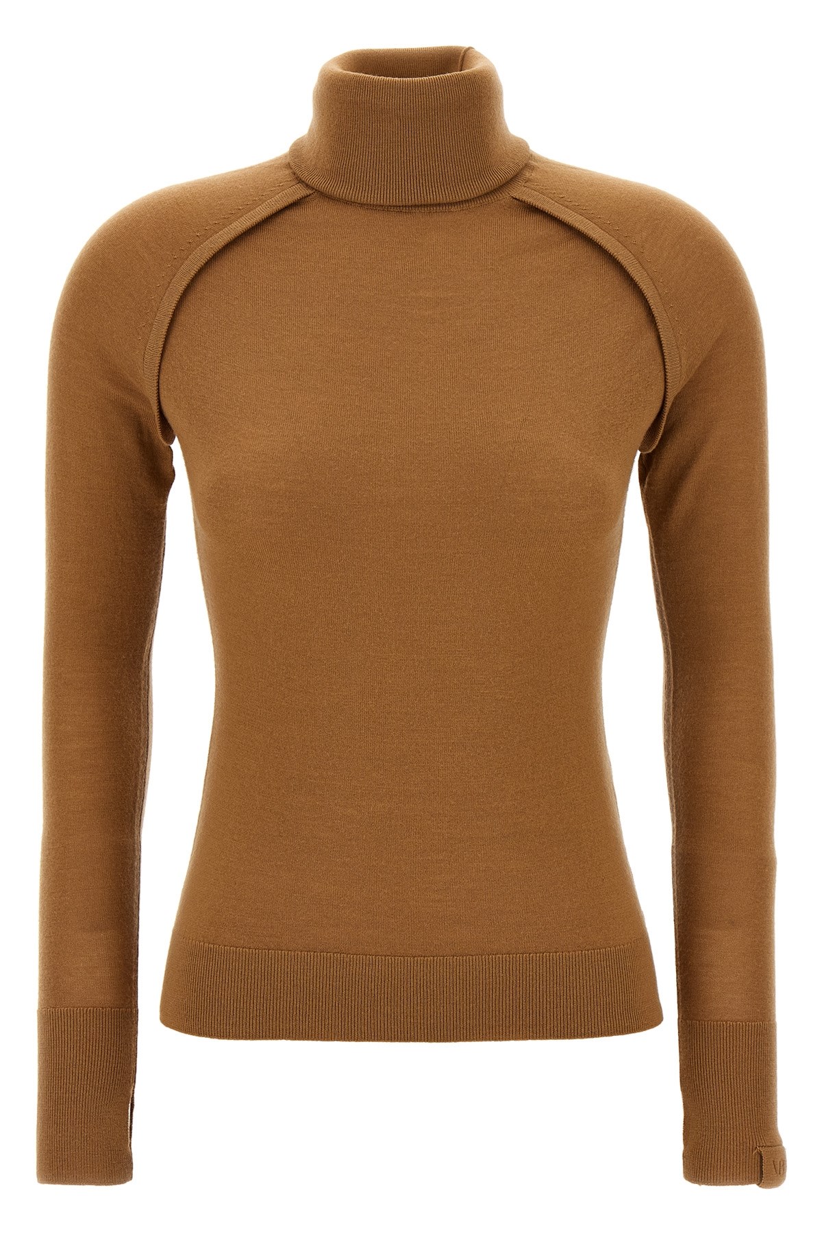 Victoria Beckham Wool Turtleneck Sweater In Brown