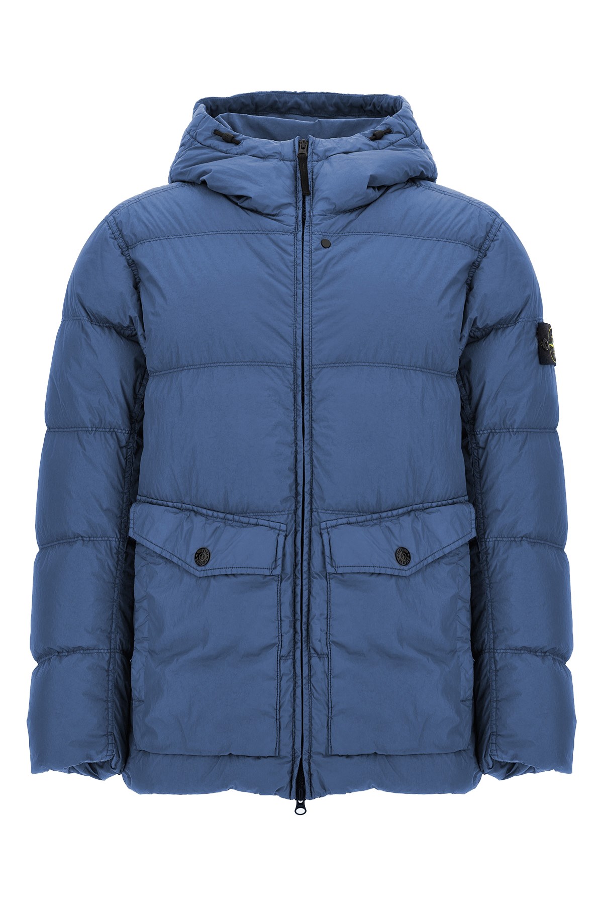 Stone Island Garment Dyed Crinkle Reps Ny Recycled Nylon Short Parka In Blue