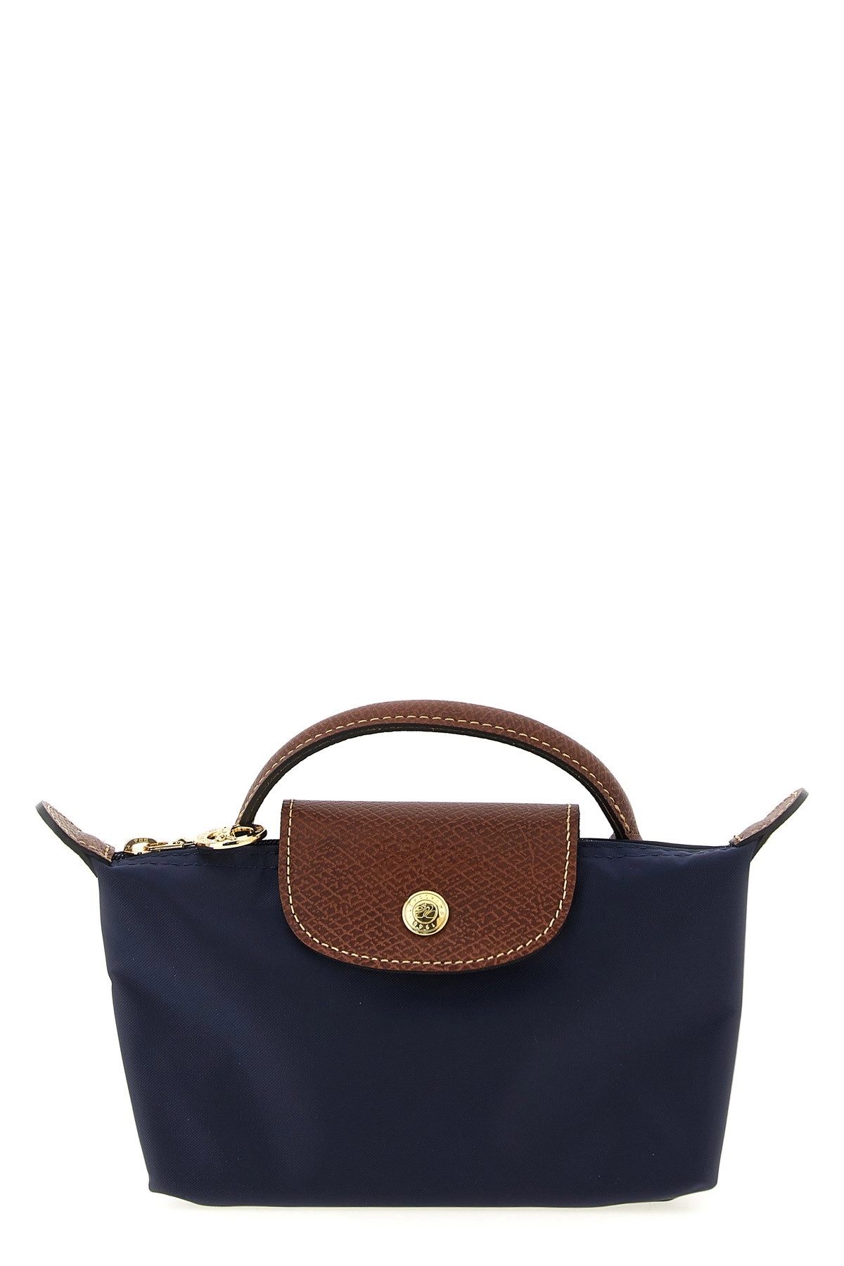 【Longchamp】'Le Pliage Original' clutch Le Pliage Original Pouch with handle Black - Recycled canvas