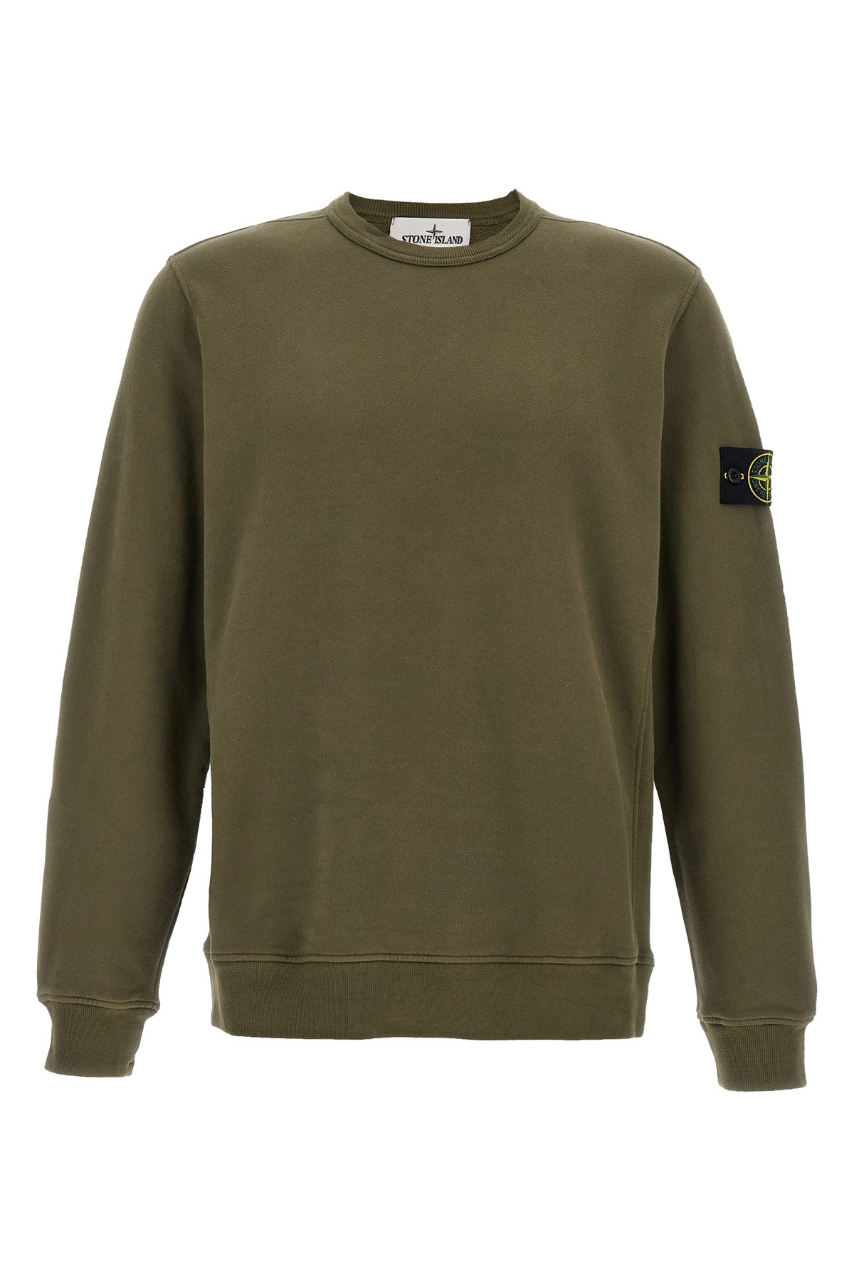 STONE ISLAND Logo Badge Cotton Sweatshirt