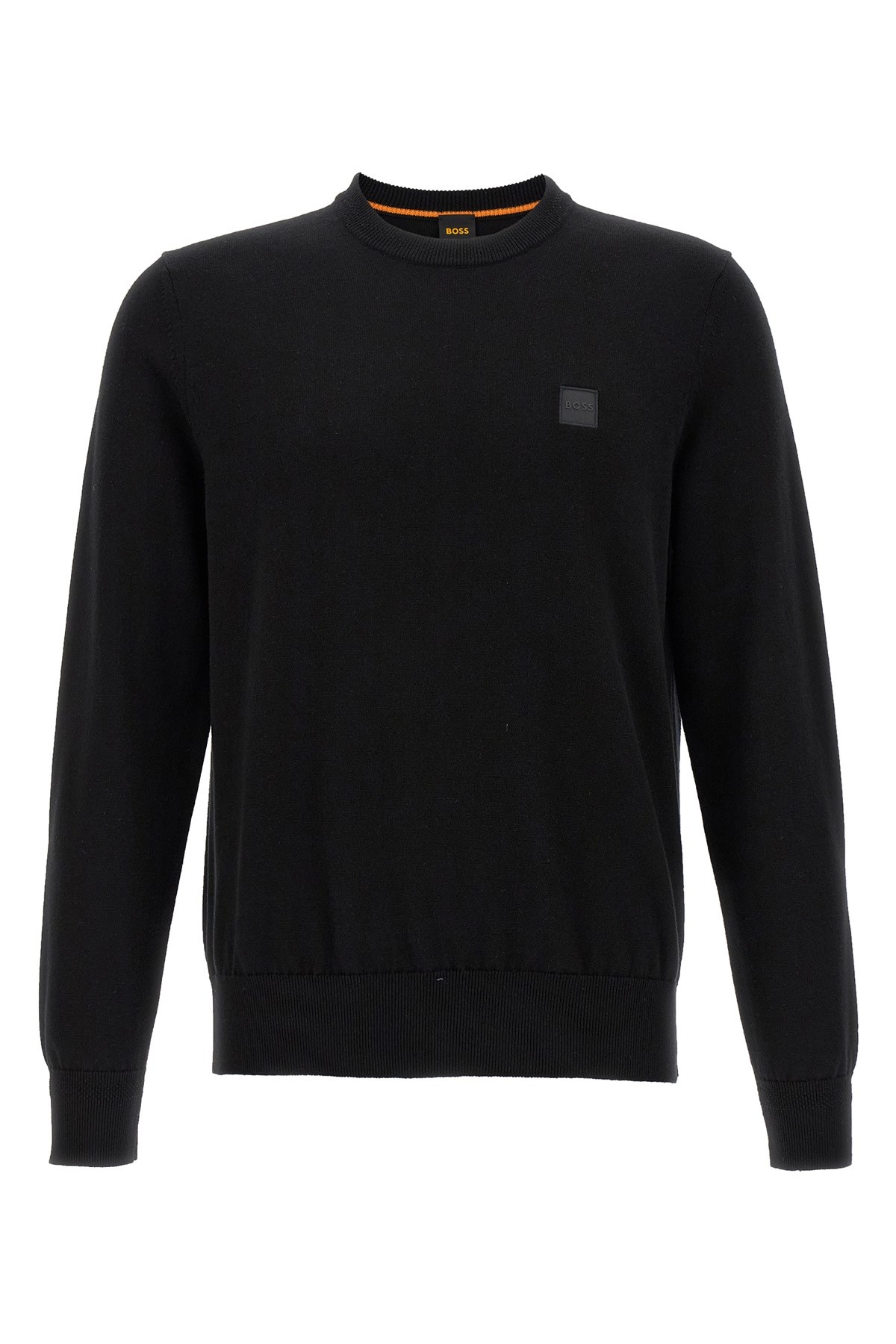 Hugo Boss Cotton-cashmere Regular-fit Sweater With Logo Patch In Multi