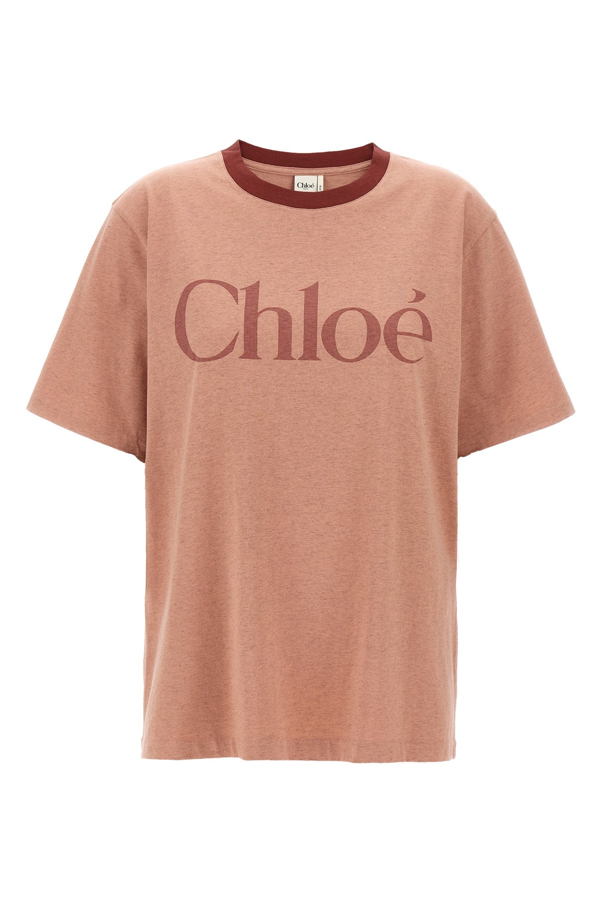 Chloé Pink Cotton Oversized Logo T-shirt In Pink