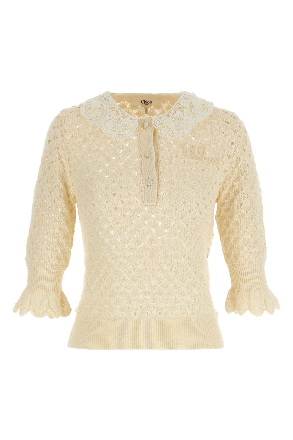 Chloé Pointelle Knit In White