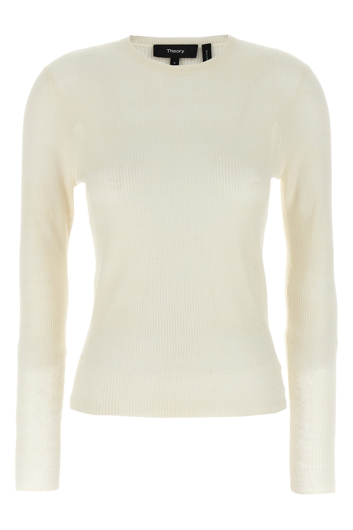 Theory Viscose Linen Sweater In White