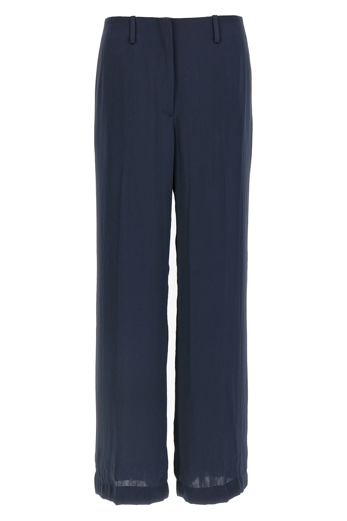 Theory Silk Effect Trousers In Blue