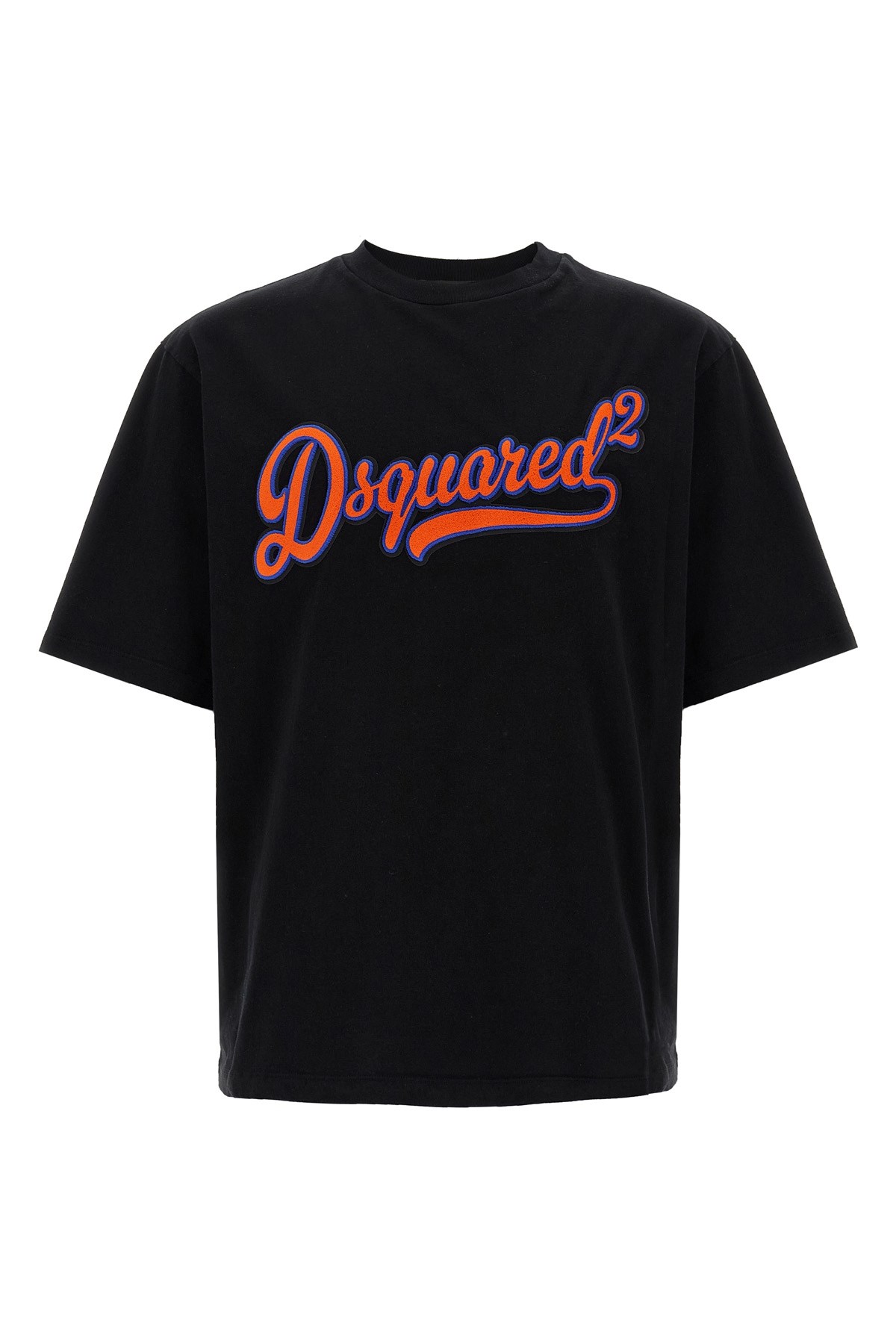 Dsquared2 Mens Black Embossed Text-print Loose-fit Cotton T-shirt Xxl In Black