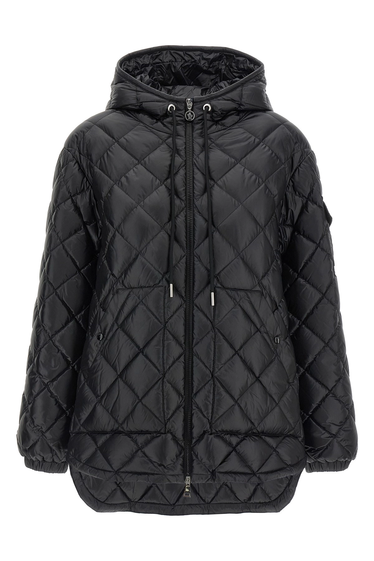 ジャケット MONCLER J20932F00011.595ZZ Jackets Black Moncler Maya Hooded Short Down Jacket - Short Down