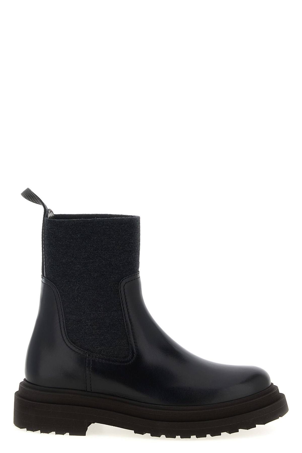 Brunello Cucinelli Precious Loop Detail Ankle Boots In Black