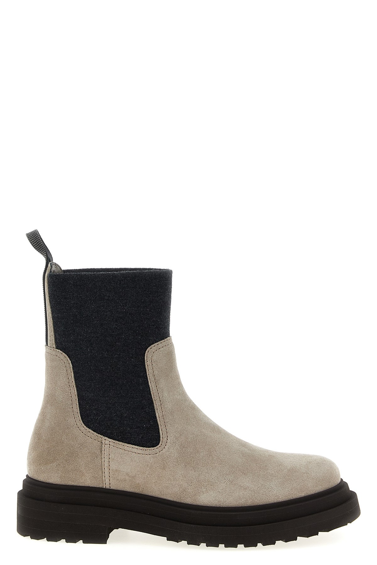 Brunello Cucinelli Precious Loop Detail Ankle Boots In Sand