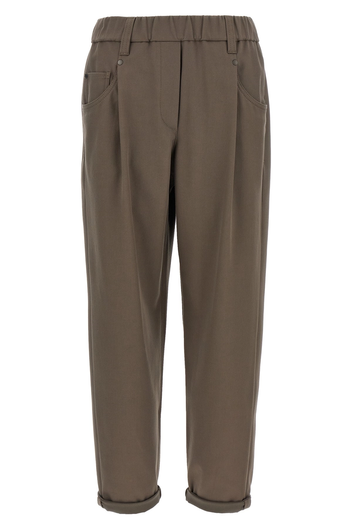 パンツ BRUNELLO CUCINELLI COVER BAGGY TROUSERS WITH SHINY BARTACK Brunello Cucinelli Stretch cotton cover baggy pull-on