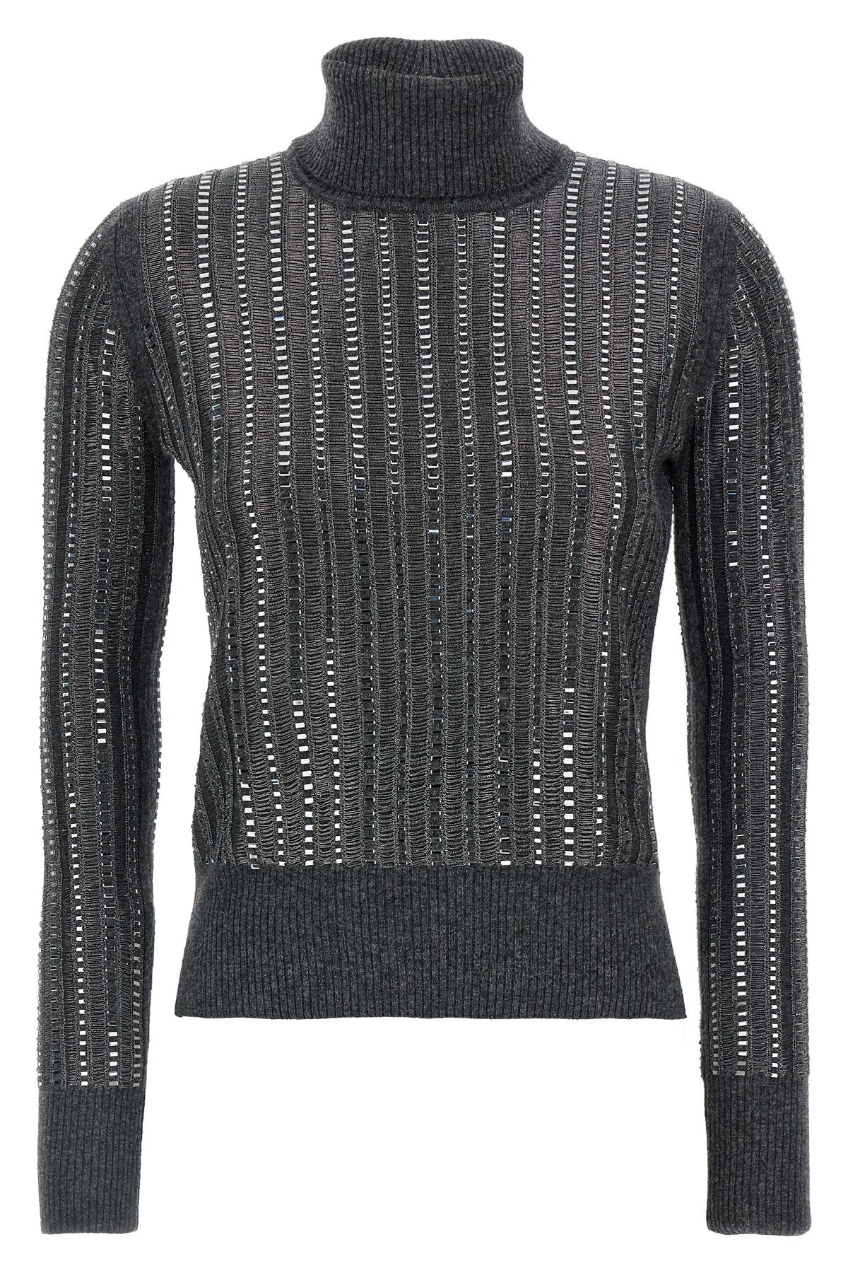 Ermanno Scervino Crystal Sweater Sweaters And Cardigans Gray In Gray