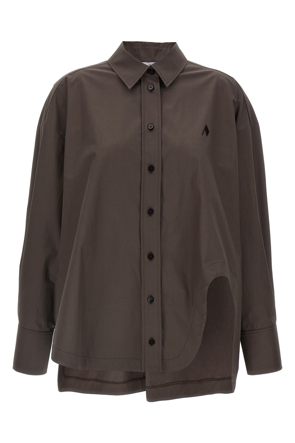 Attico ''diana'' Dark Brown Shirt In Brown