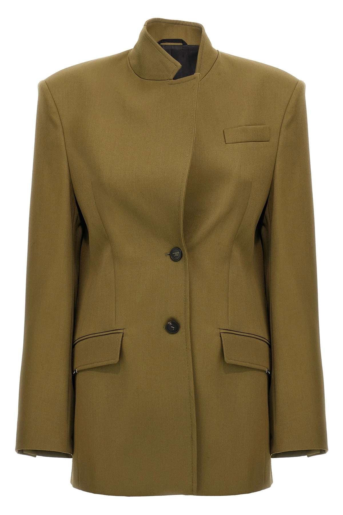 ジャケット THE ATTICO Maxi shoulder strap blazer (251WCG00084 081) The attico Maxi shoulder strap blazer available on julian