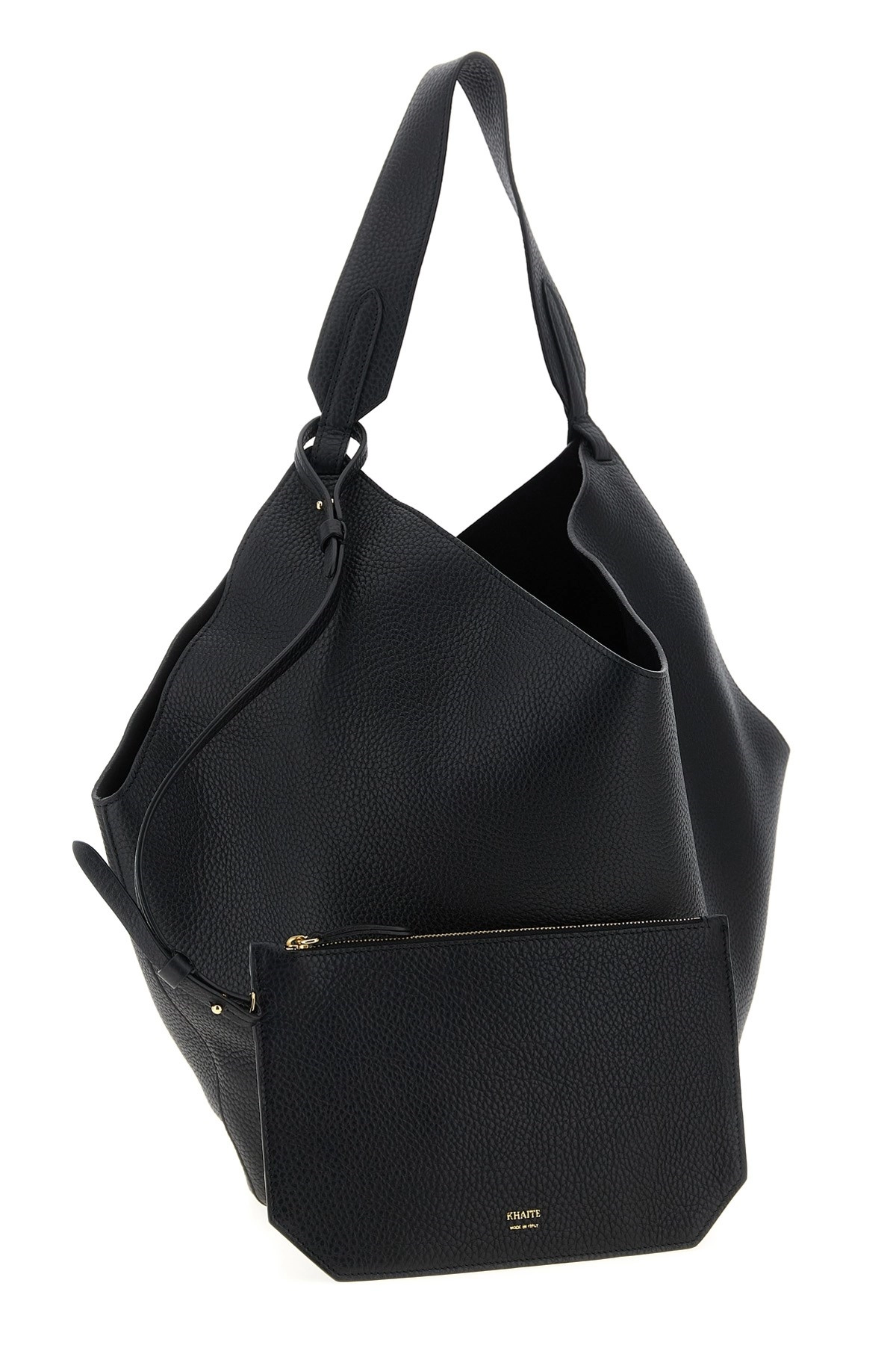 トートバッグ KHAITE FW25 'Lotus Medium' shopping bag (H2037894 200) Medium Lotus Tote in Black Pebbled Leather – KHAITE