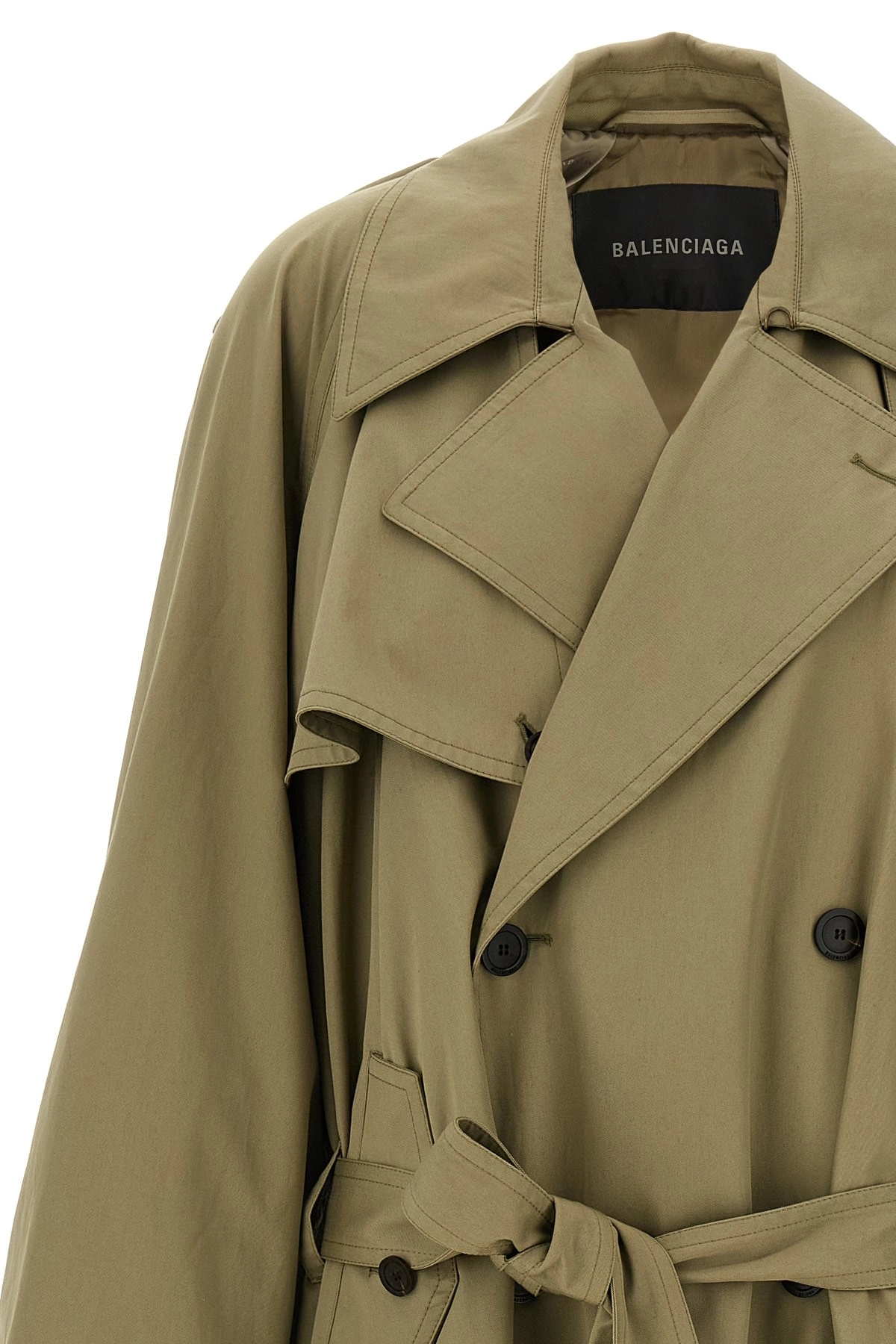 Balenciaga 'draped neck' trench coat available on julian