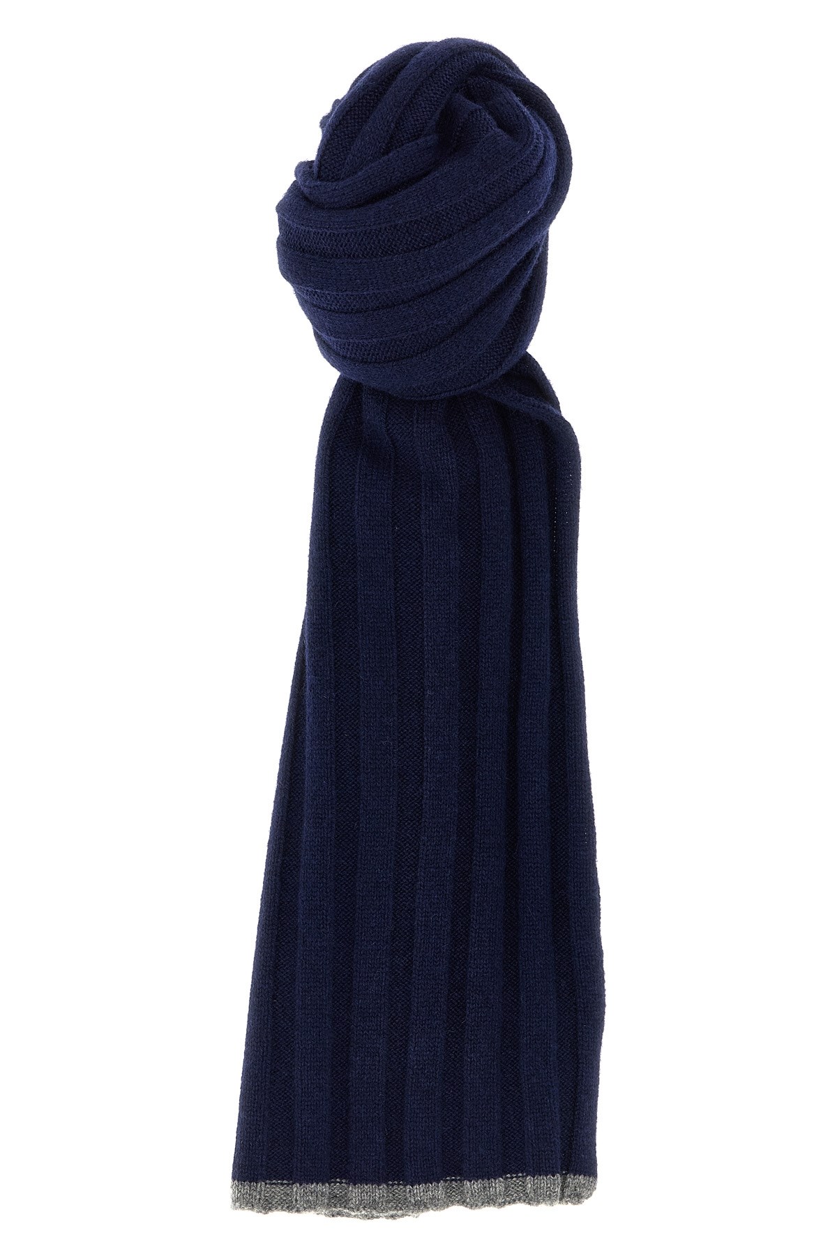 Brunello Cucinelli Ribbed Cashmere Scarf In Multi