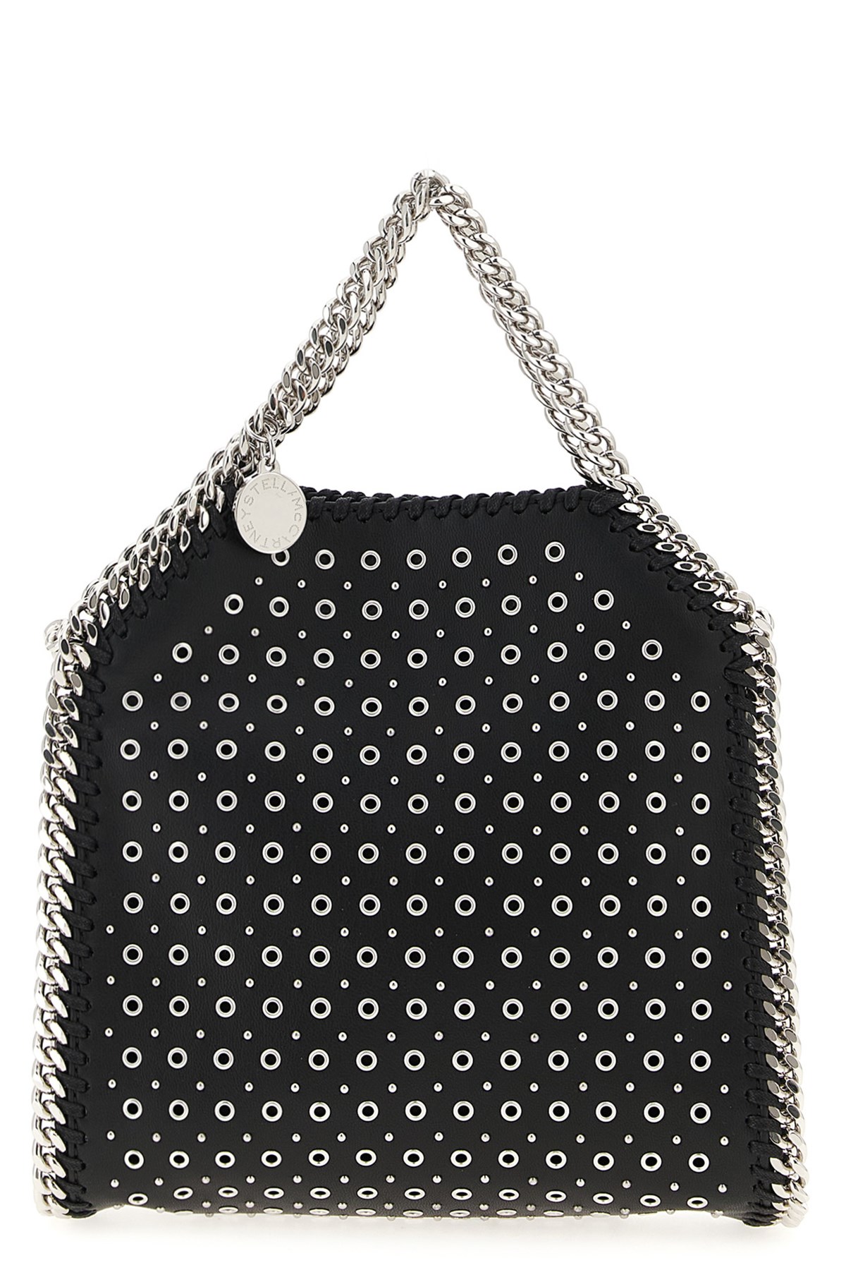 Stella Mccartney Tiny Falabella Stud-embellished Tote Bag In Black