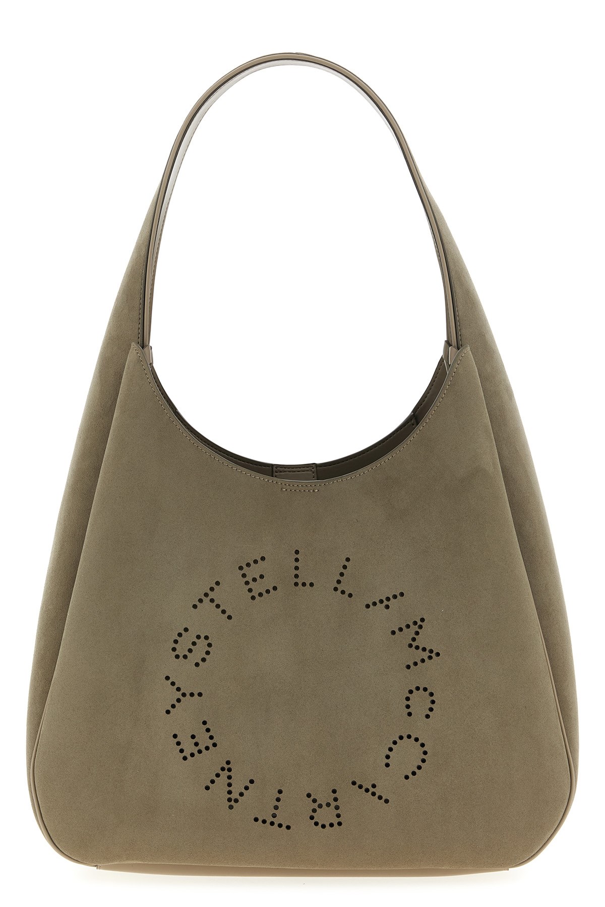Stella Mccartney Grey Logo Large Shoulder Bag In Gray