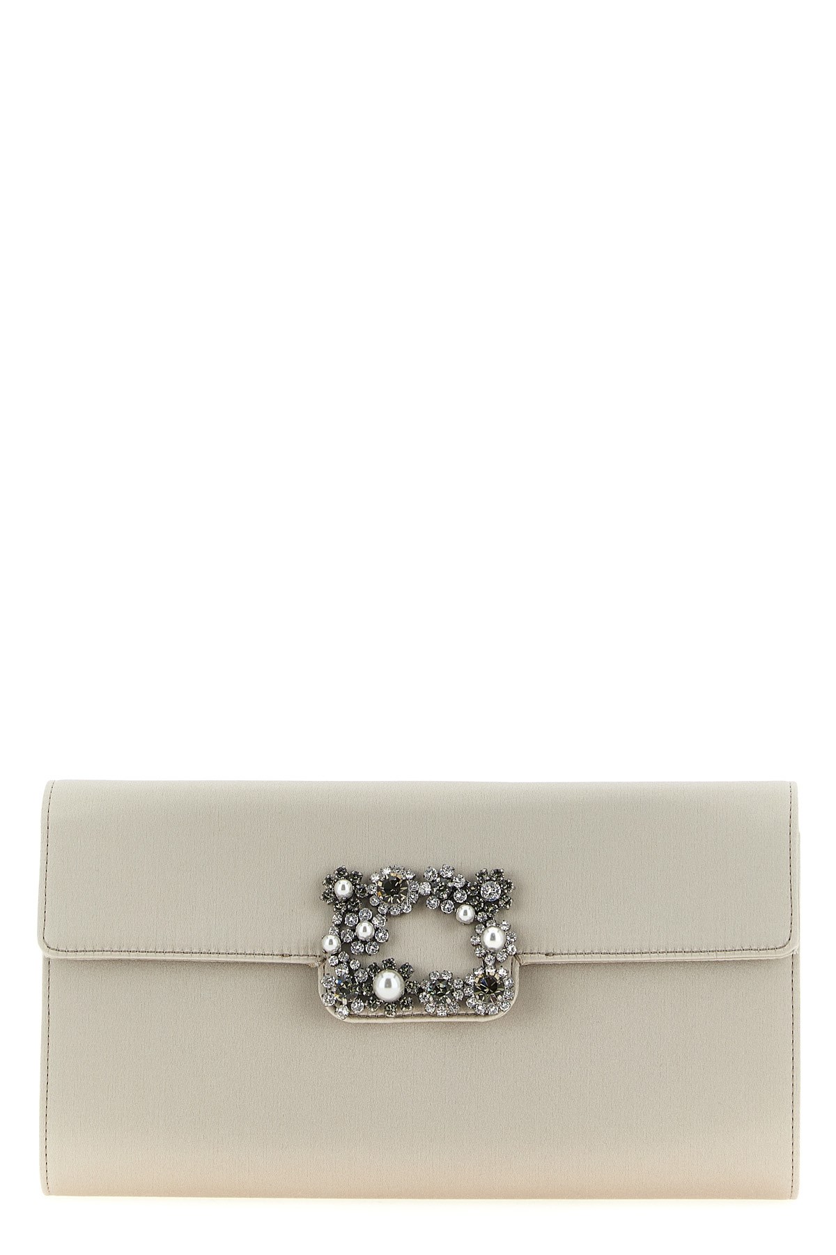 Roger Vivier 'efflorescence' Clutch In Gray