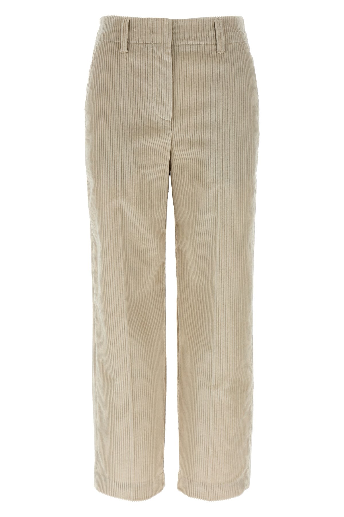 Brunello Cucinelli Monile Velvet Pants In Sand