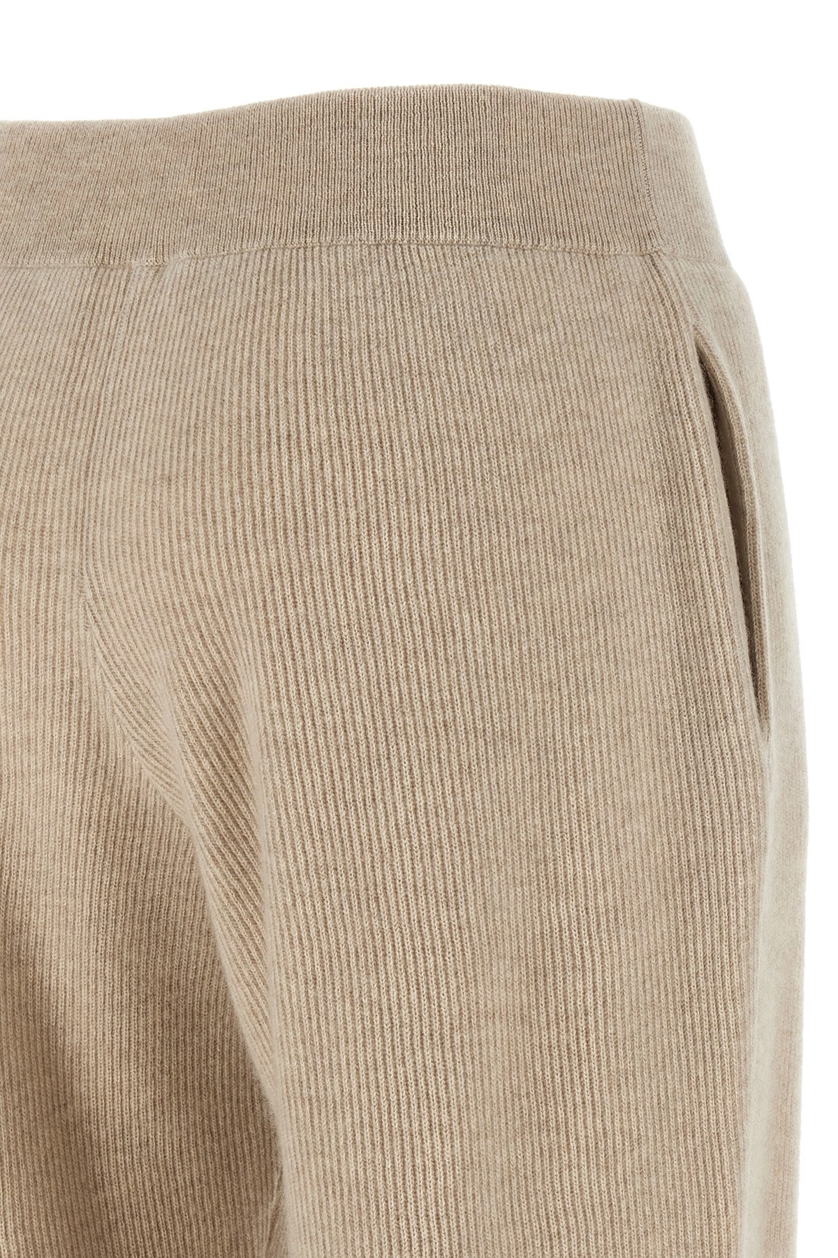 パンツ BRUNELLO CUCINELLI English rib cashmere knit trousers Cashmere knit trousers for Woman in Lead | Brunello Cucinelli