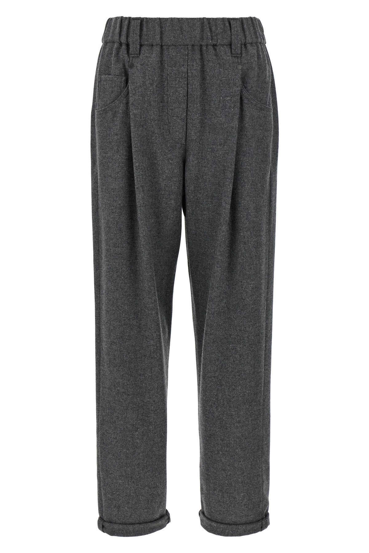 Brunello Cucinelli Women Wool And Cashmere Pants In Gray