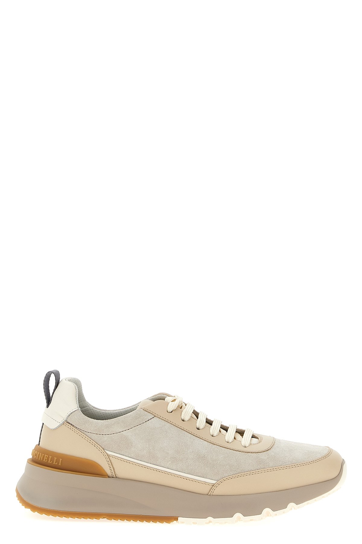 Brunello Cucinelli Sneakers Featuring Pull Tab In Sand