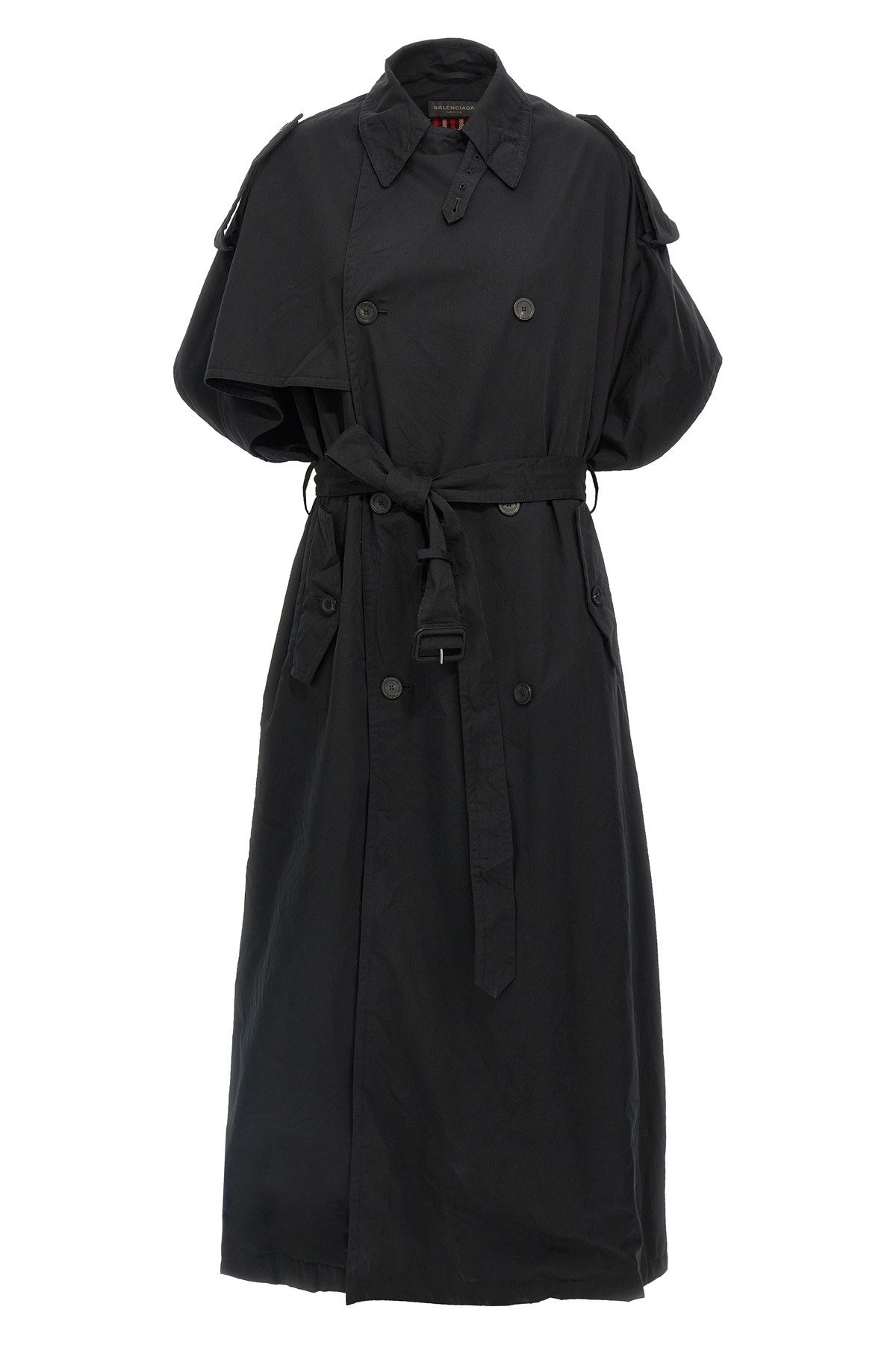 Balenciaga Stole Trench Coat In Black