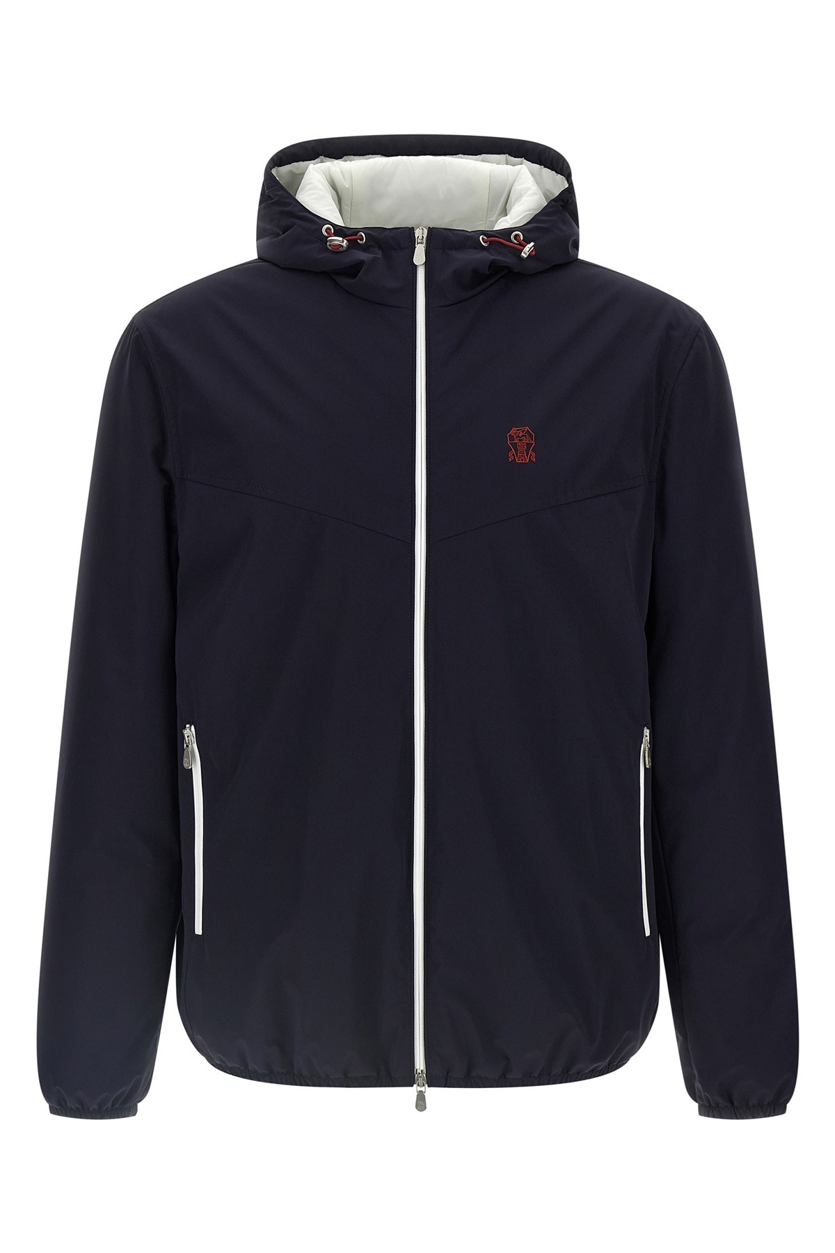 Brunello Cucinelli Waterproof Hooded Jacket In Blue