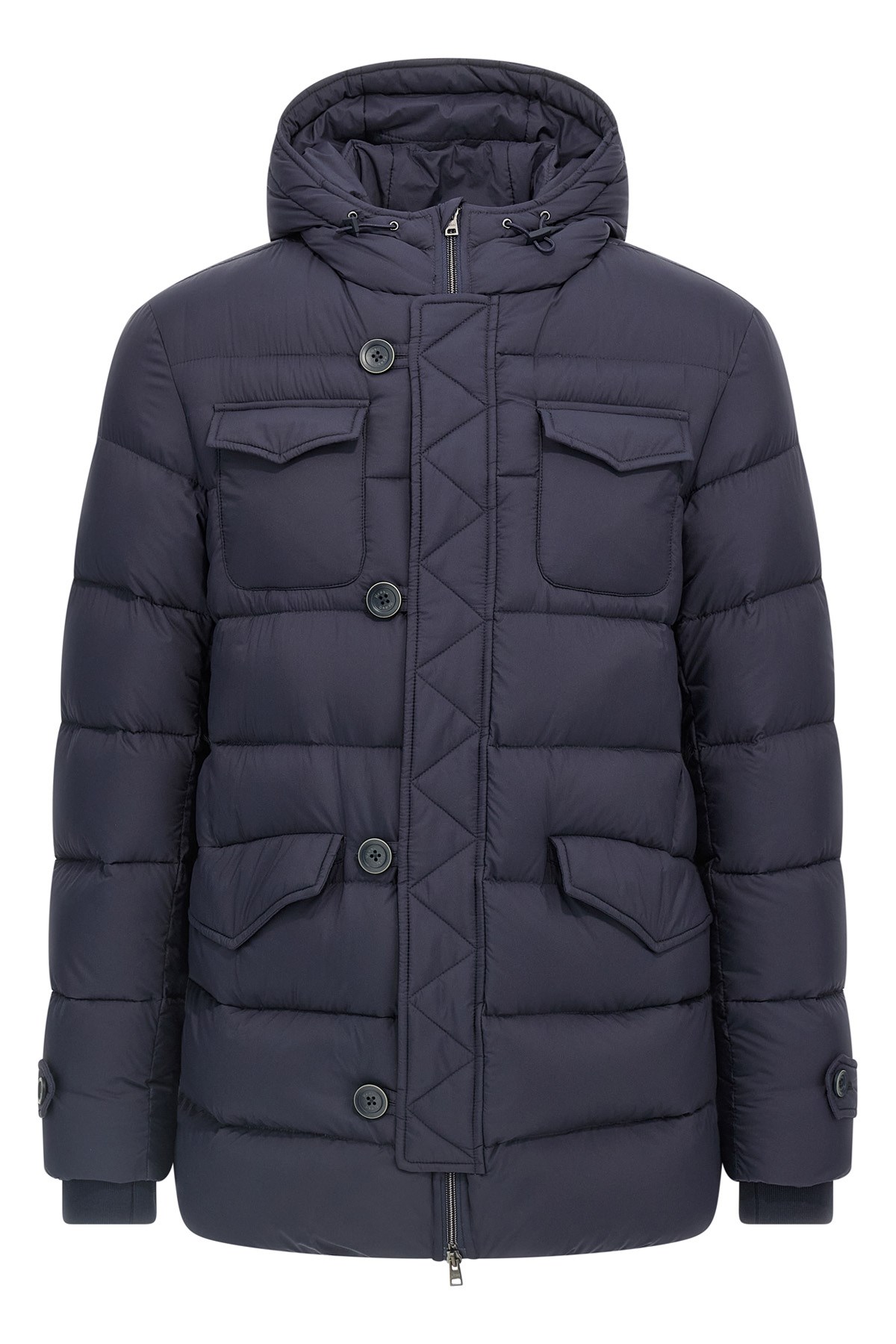 Herno L Eskimo Hooded Nylon Down Jacket In Blue