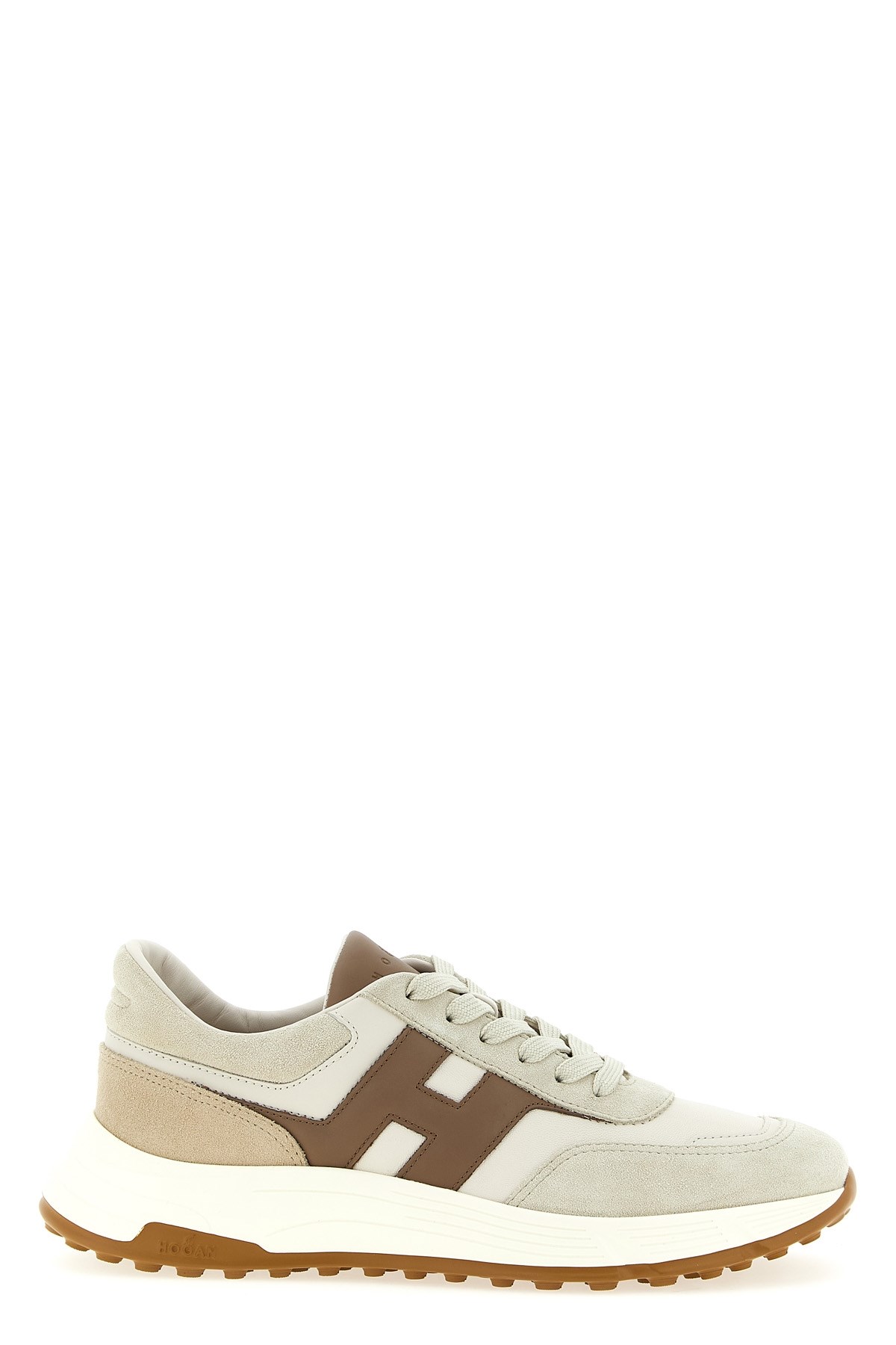 Hogan Lightweight Sneakers With Cushioned Collar And Suede Panels In Neutral