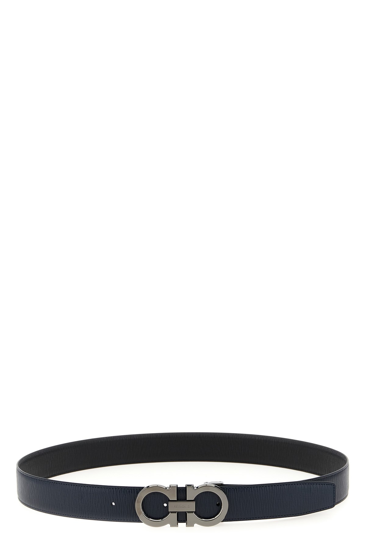 Ferragamo Reversible Belt With Adjustable Length And Metal Buckle In Multi
