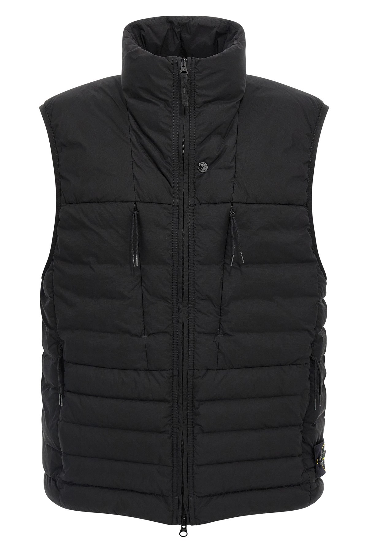 Stone Island Down Seamless Tunnel Puffer Gilet In Black