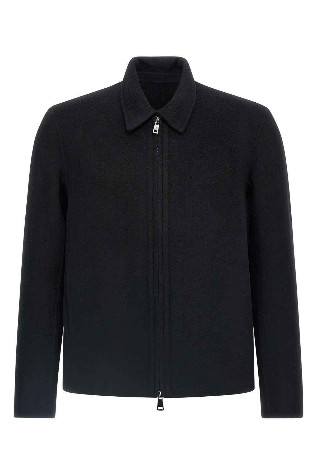 Giorgio Brato Classic-collar Wool-blend Overshirt In Black