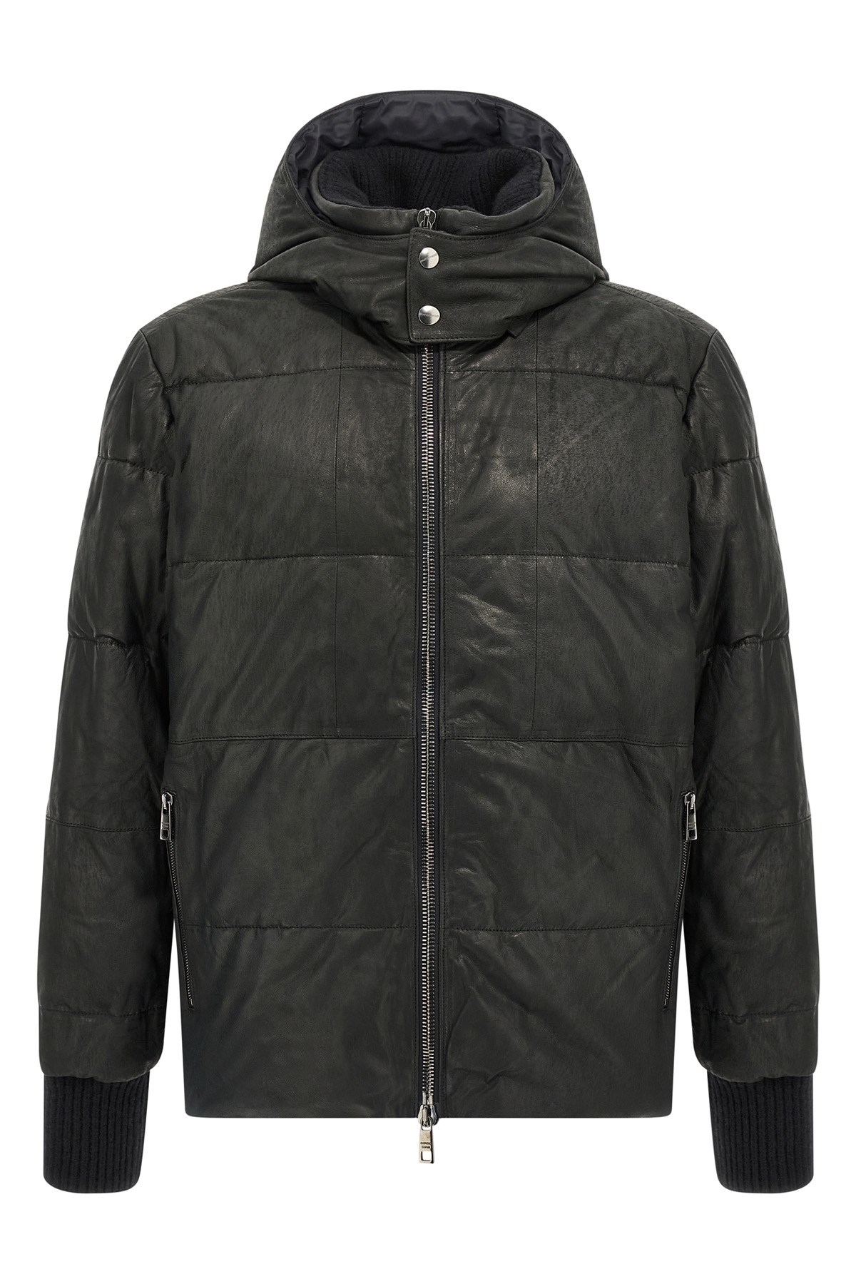 Giorgio Brato Removable Hood Down Jacket In Black