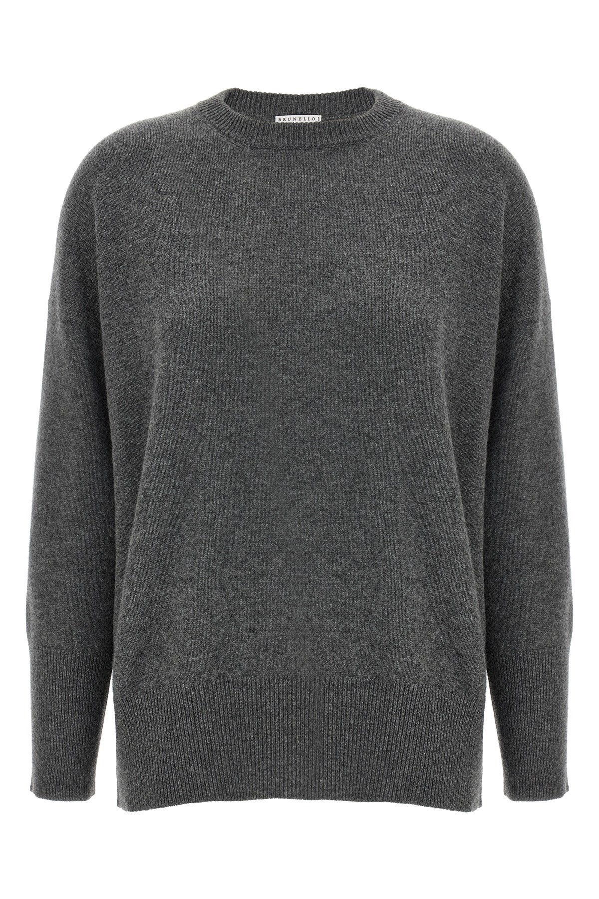 Brunello Cucinelli Cashmere Crew Neck Sweater In Gray