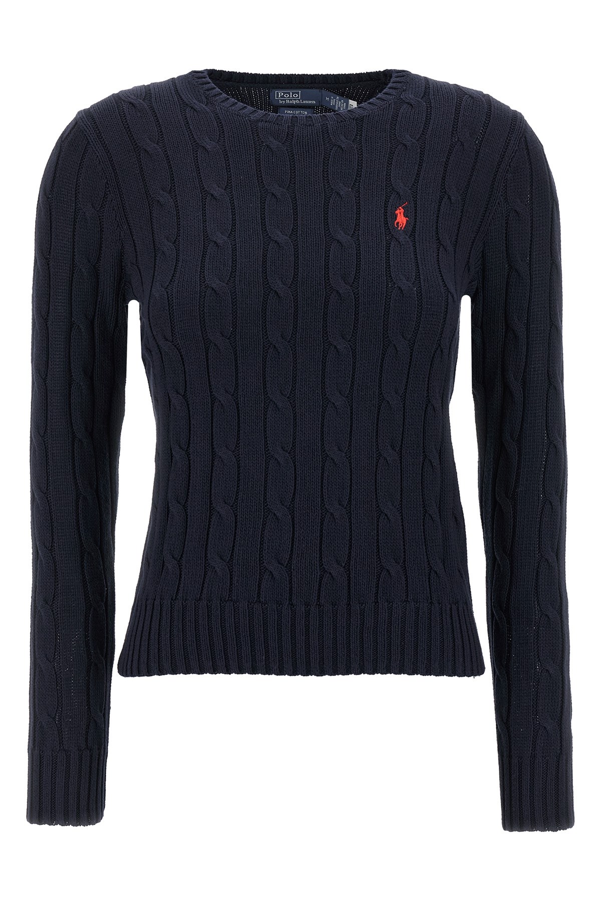 Polo Ralph Lauren Blue Cable-knit Cotton Crewneck Sweater In Blue
