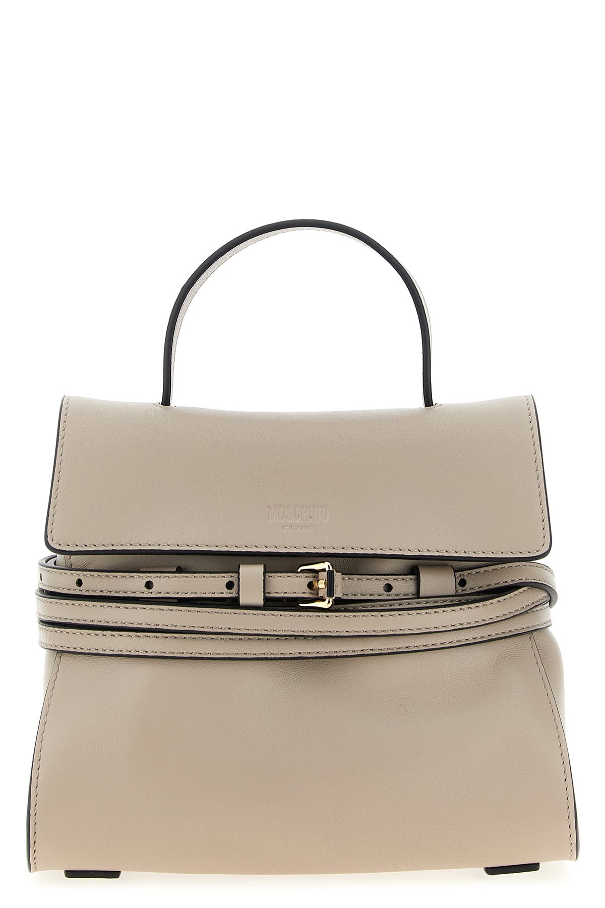 Moschino 'tie Me' Small Handbag In Gray