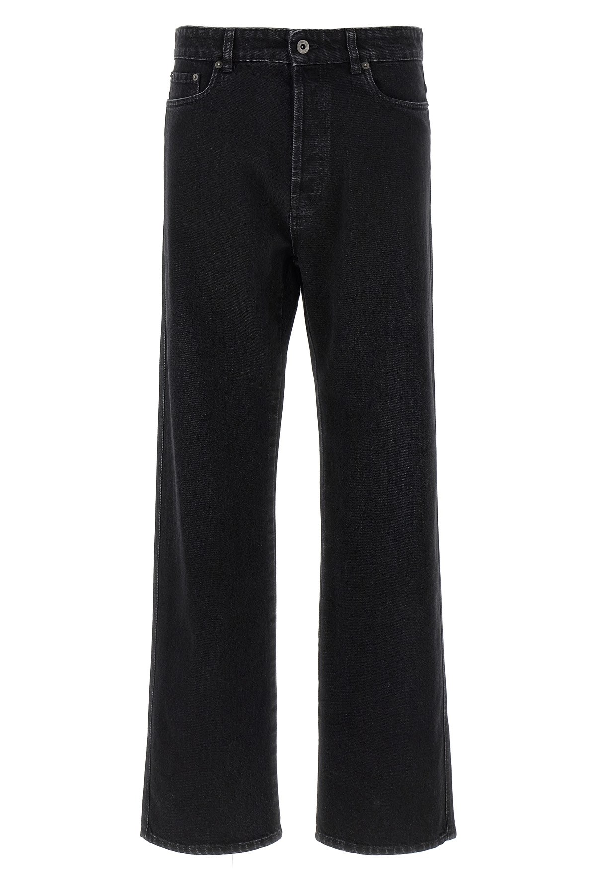 Miu Miu Logo Patch Jeans In Black