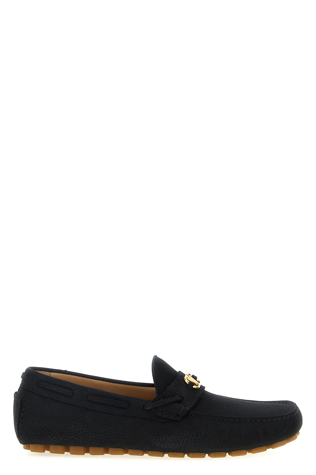 Valentino Garavani Fastaway Leather Loafers In Black