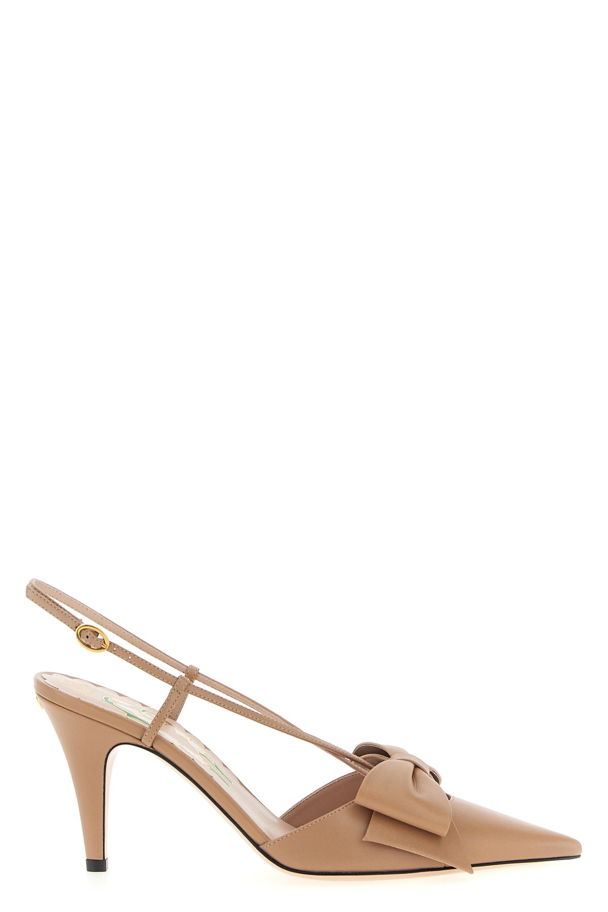 Valentino Leather Bow Detail Pointed Toe Pumps In Pink
