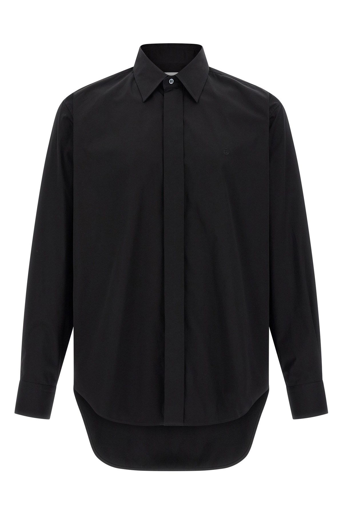 Alexander Mcqueen Logo Embroidery Shirt Shirt And Blouse Black In Black