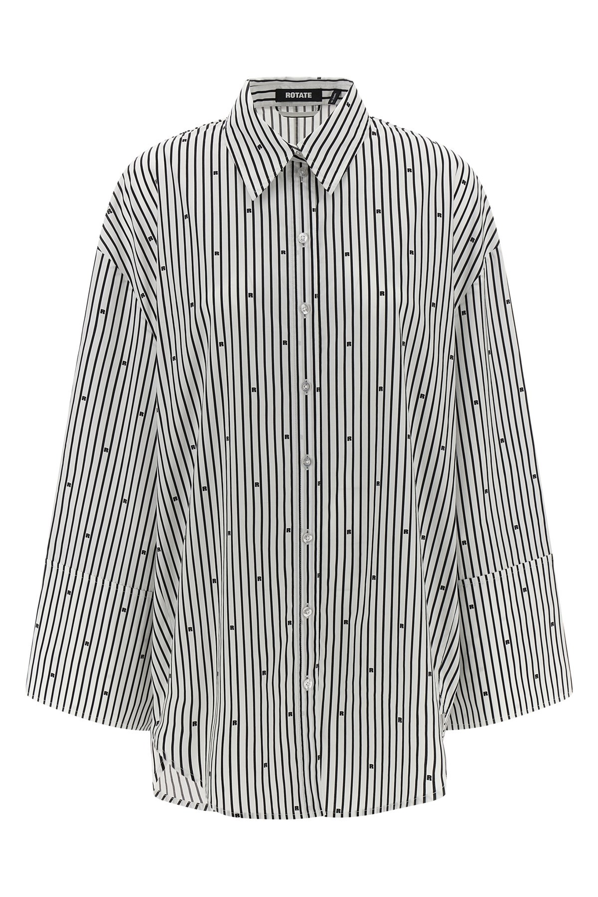Rotate Birger Christensen Poplin Oversized Striped Shirt In Multi