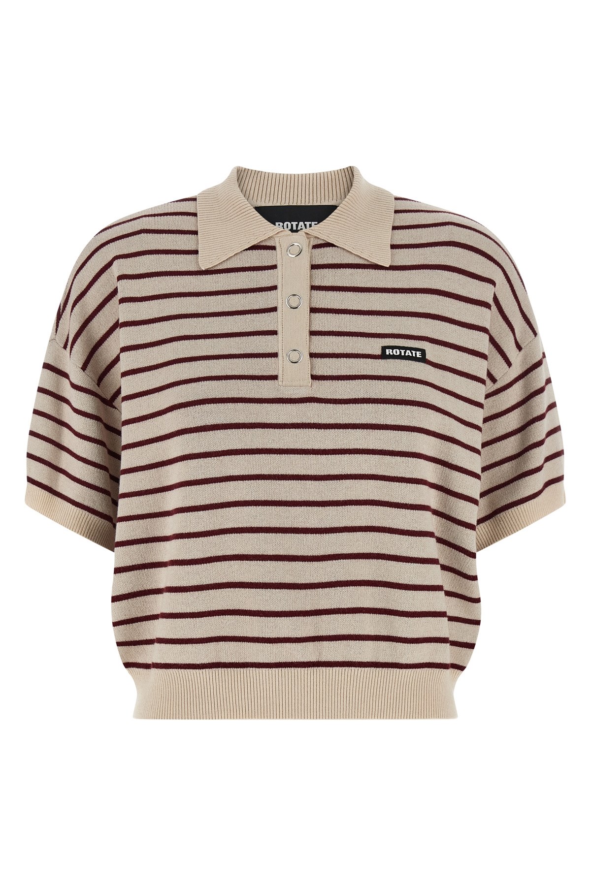Rotate Birger Christensen 'slinky Knit' Polo Shirt In Multi