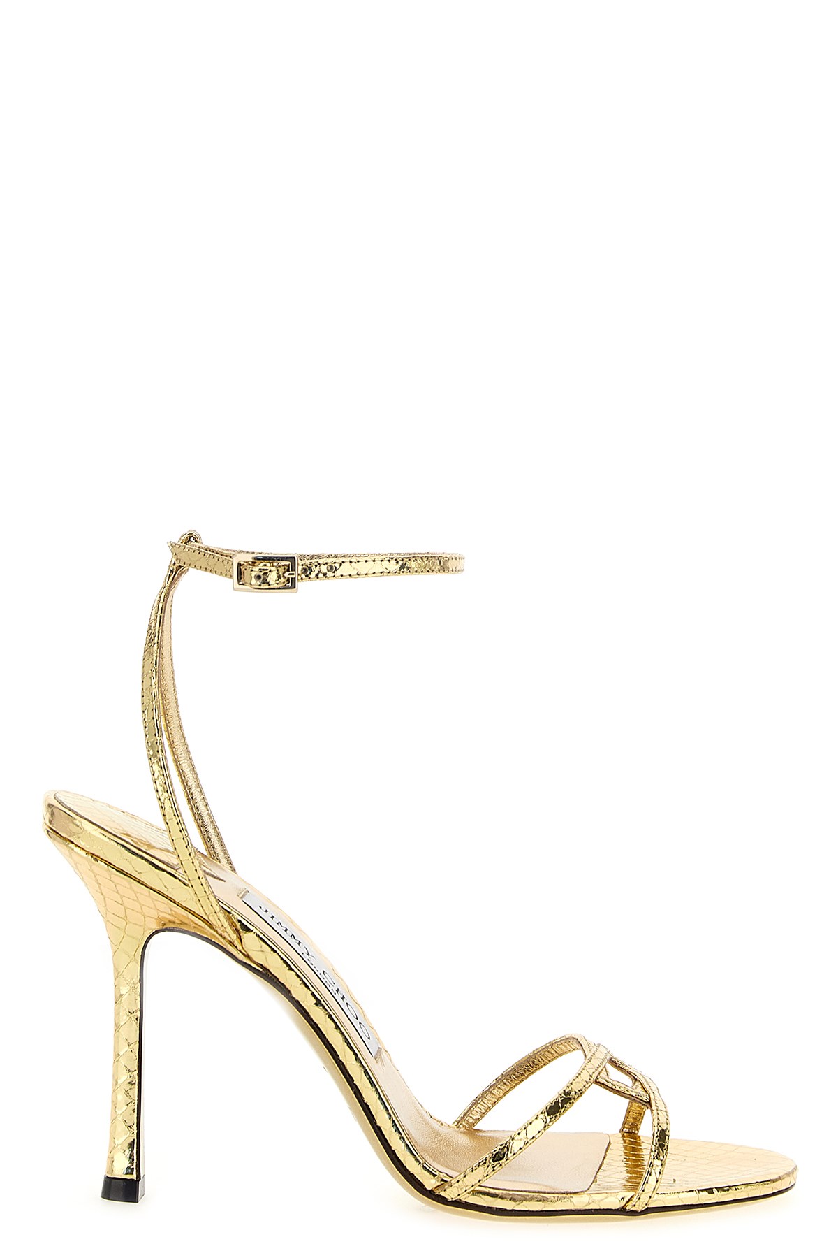 Jimmy Choo 1998 Leo 100 Gold Leather Sandals In Gold