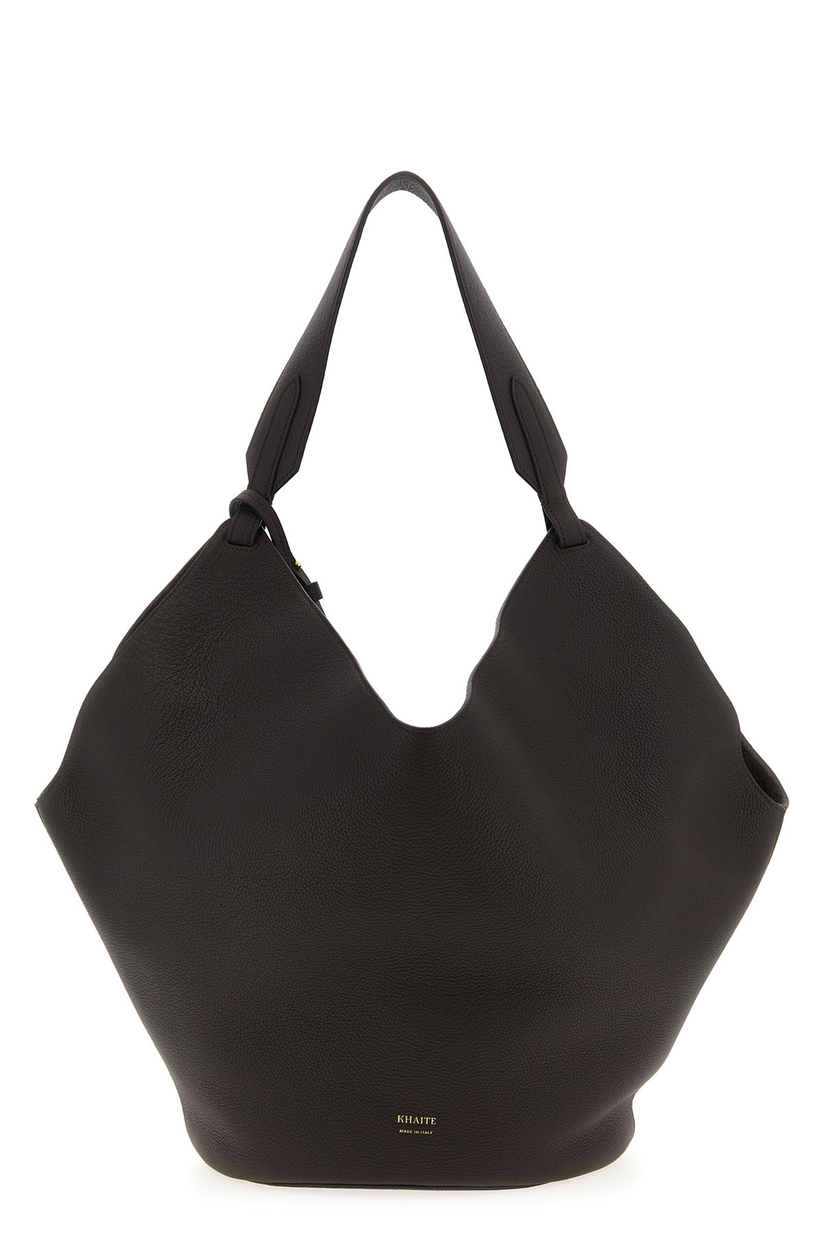 Khaite Dark Brown Lotus Medium Tote Bag In Brown