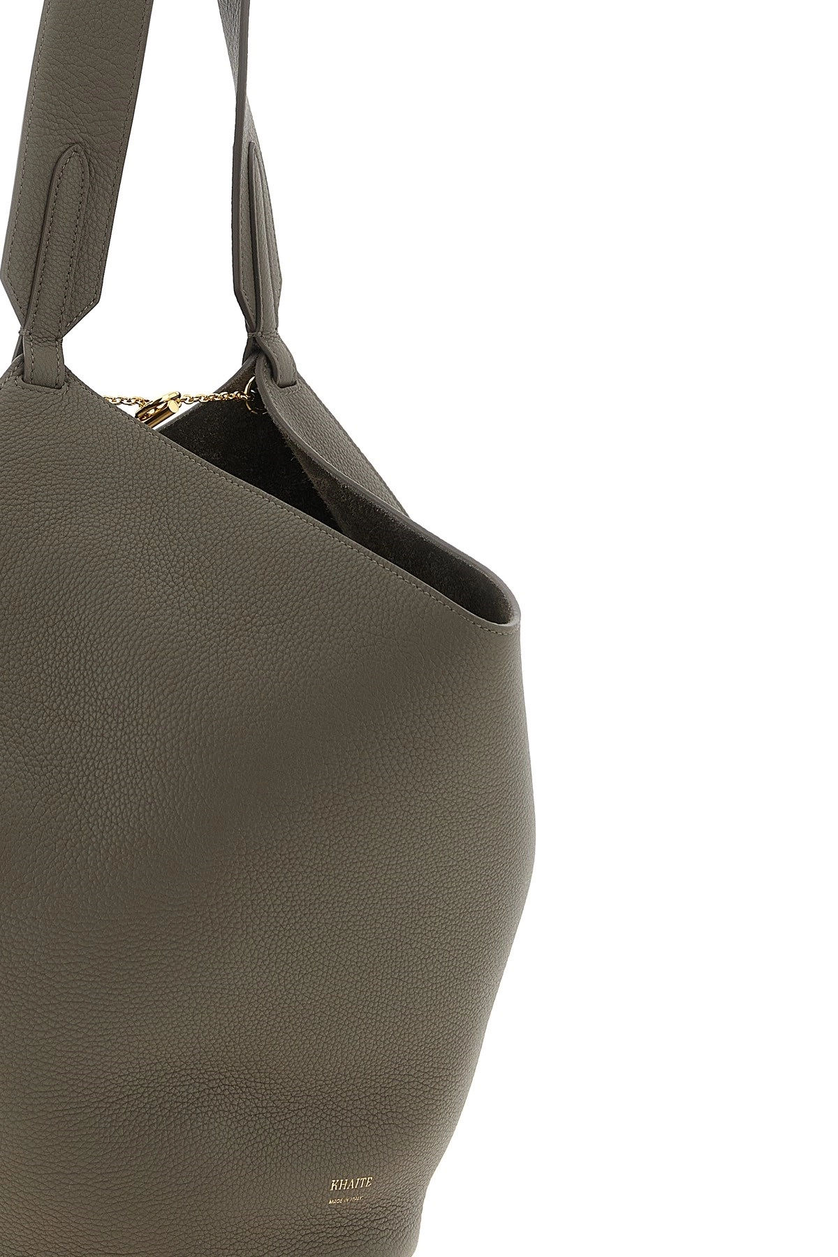 トートバッグ KHAITE FW25 'Lotus Small' shopping bag (H2043914 105) Small Lotus Tote in Black Pebbled Leather – KHAITE