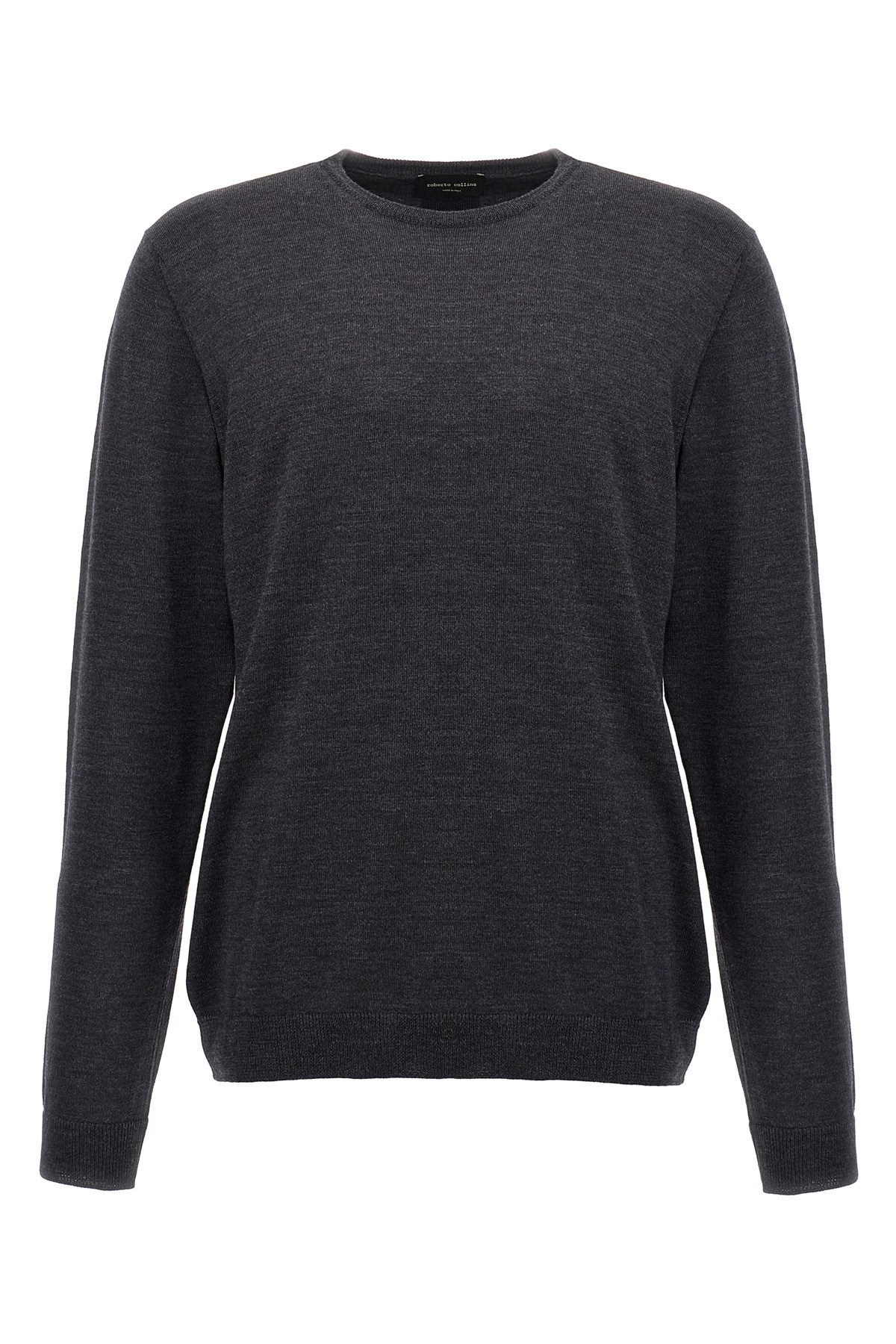 Roberto Collina Crewneck Knitted Sweater In Gray