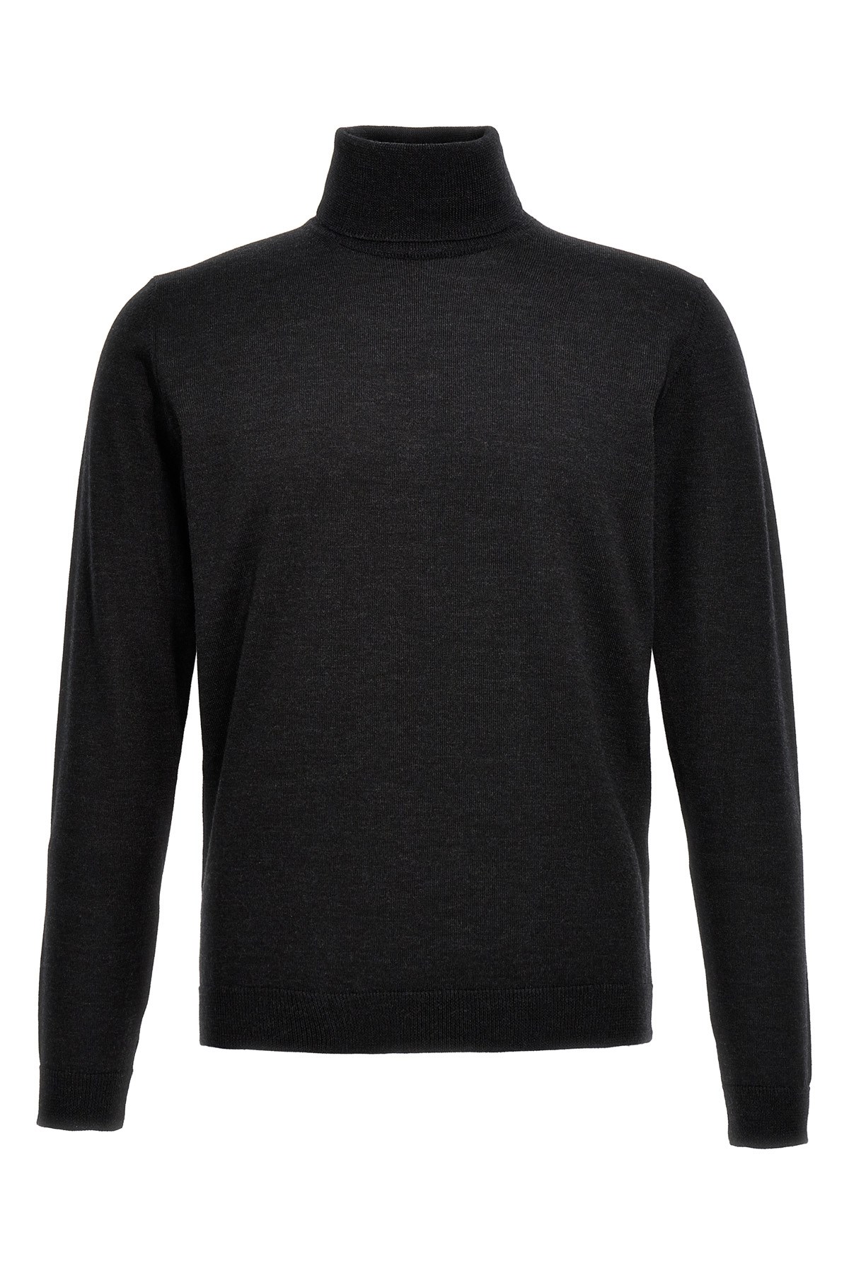 Roberto Collina Turtleneck Wool Sweater Long Sleeves In Black
